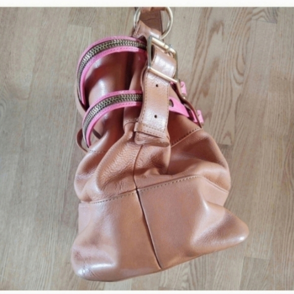 🍂🍁RARE Rebecca minkoff Devote tan pink leather tote purse - Picture 4 of 10